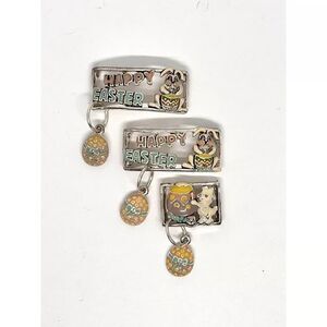 3pcs Beads for Jewelry #20481 Enamel Easter Slider Charm